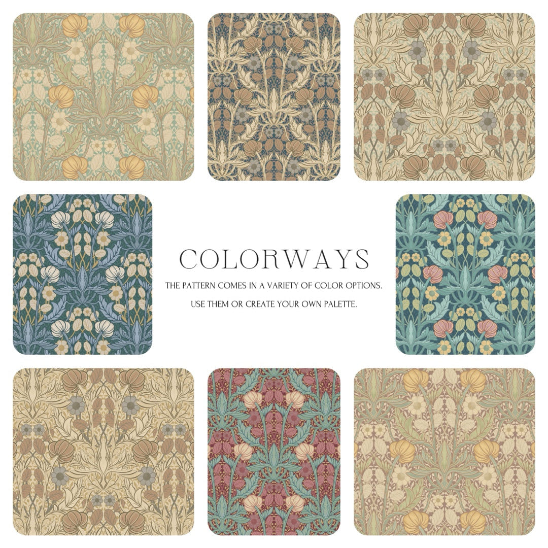 Victorian era Seamless Pattern - 013