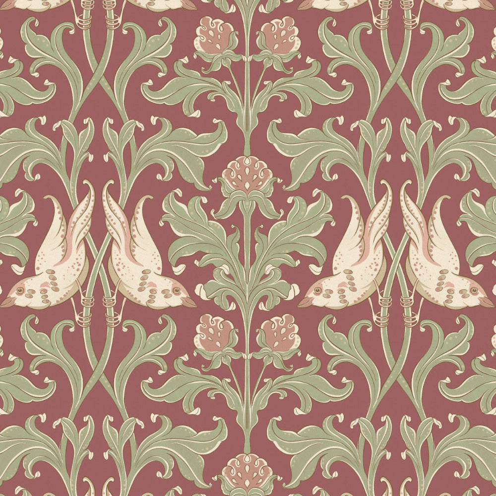 Birds and berries Seamless Pattern - 003