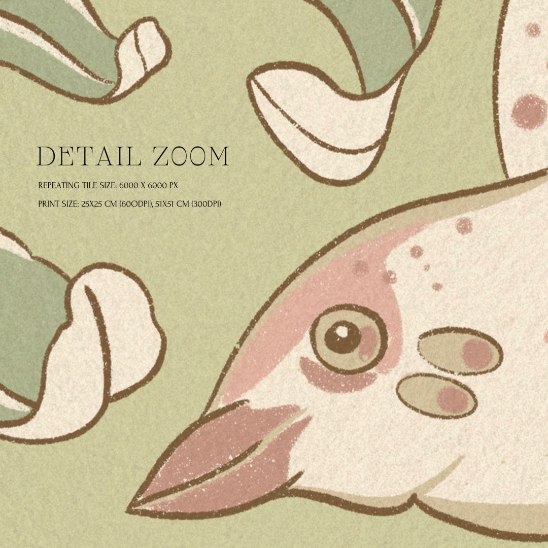 Close-up of a stylized bird pattern with a green background