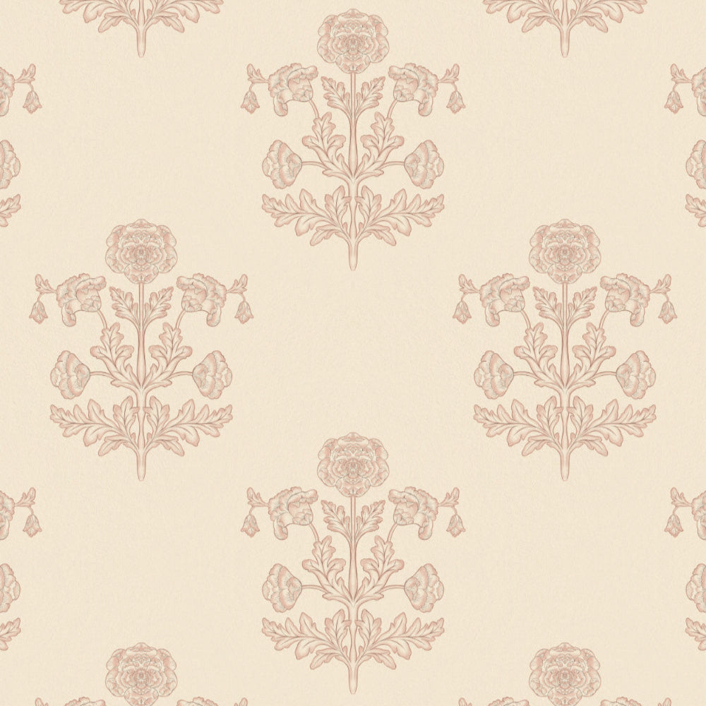 Decorative floral pattern on a beige background