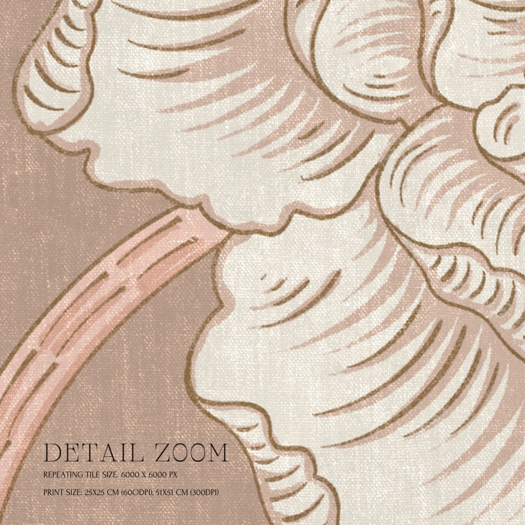 Close-up of a decorative pattern with intricate details on a textured surface.