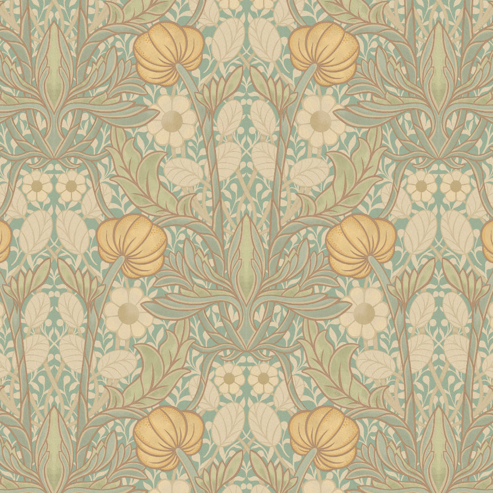 Decorative pattern with flowers and leaves in a vintage style