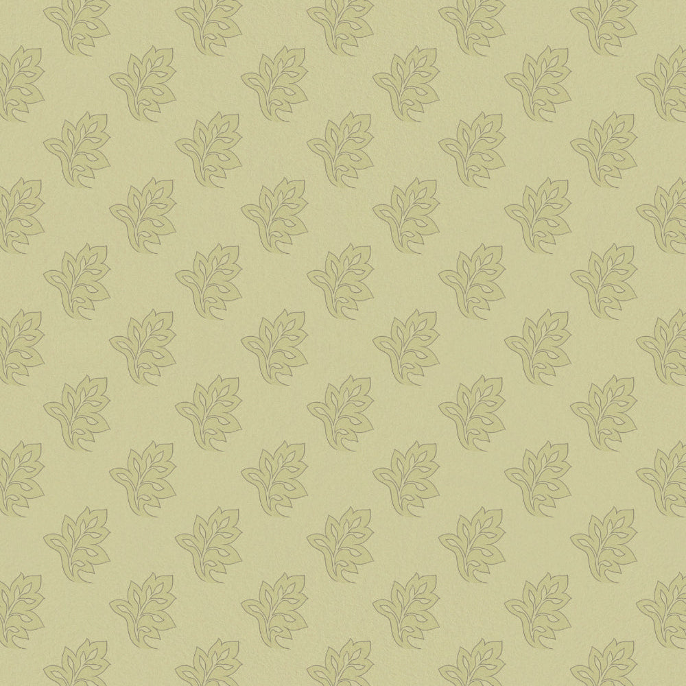 Pattern of green leaves on a beige background